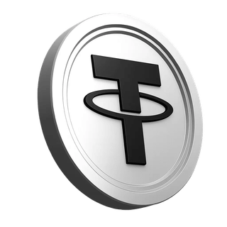 Sekcja informacyjna platformy z grafiką monety Tether USDT